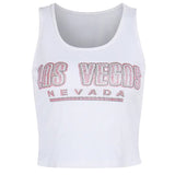 Las Vegas Rhinestone Ribbed Tank