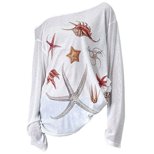Mermaid Aesthetic Off-Shoulder Top