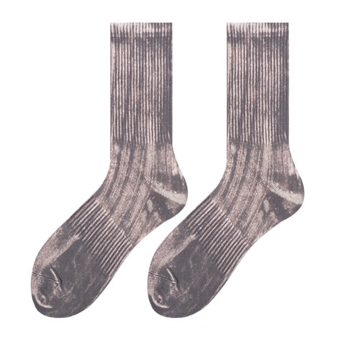 Tie-Dye Effect Ribbed Socks