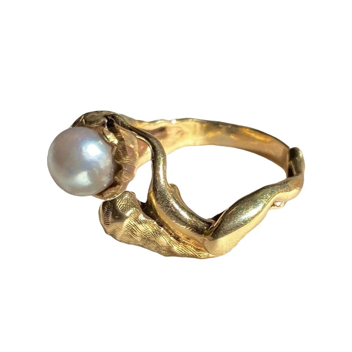 Minimalist Aesthetic Asymmetrical Pearl Ring
