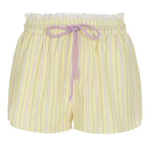 Pastel Yellow & Pink Pinstripe Shorts