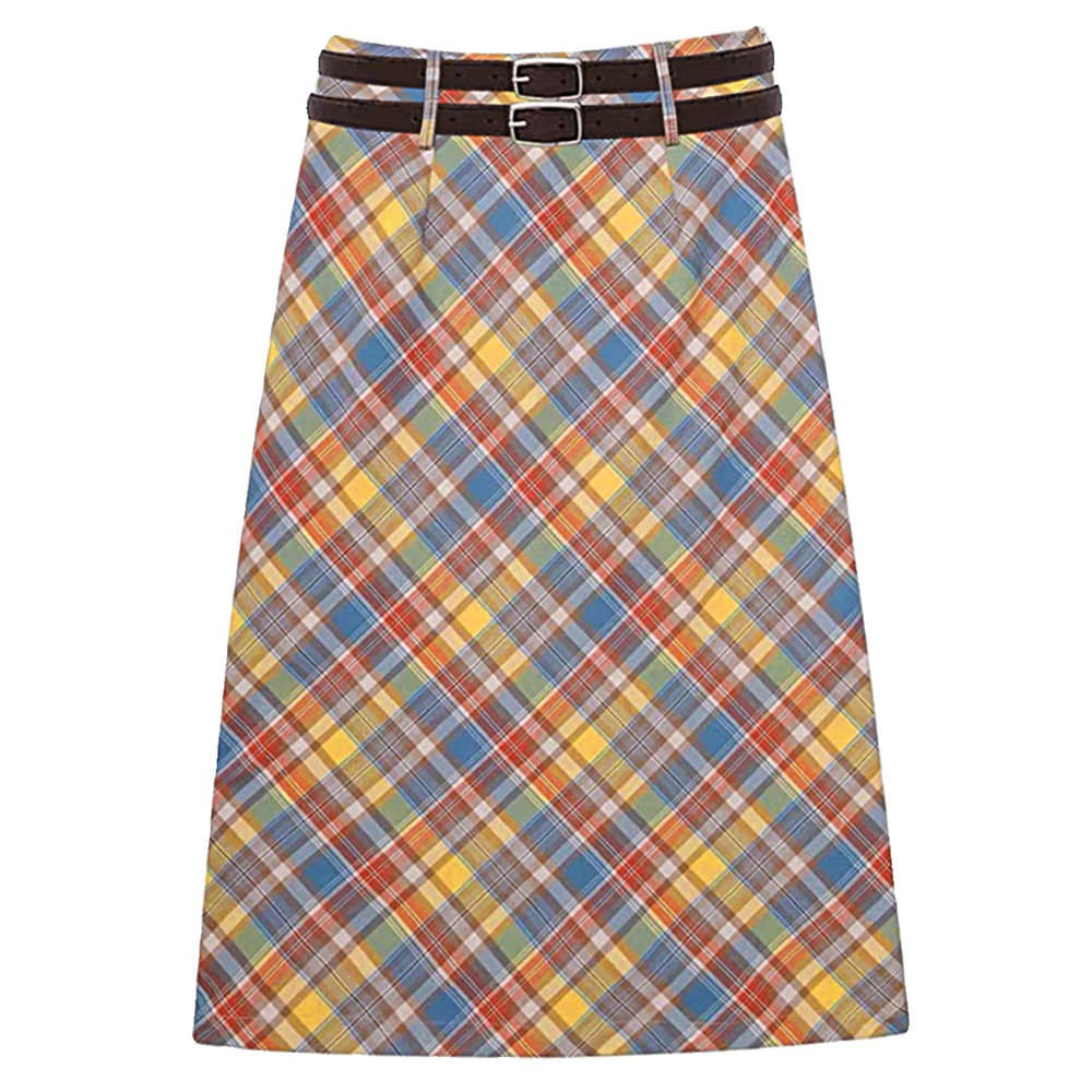 Preppy Colorful Plaid Maxi Skirt