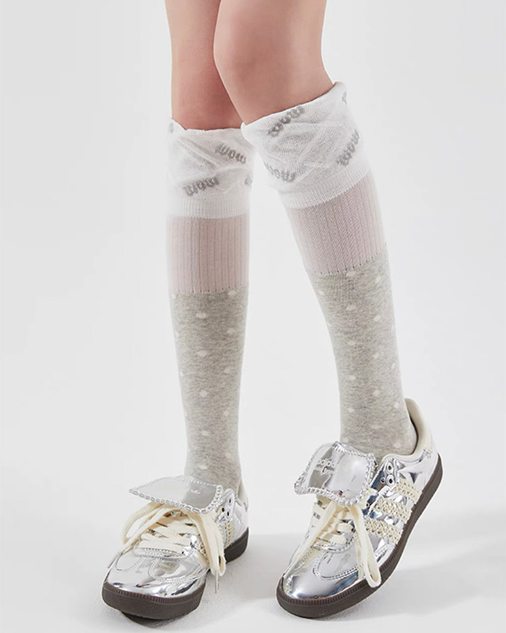 Preppy Polka Dot Knee High Socks