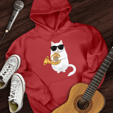 Cat Playing French Horn Hoodie