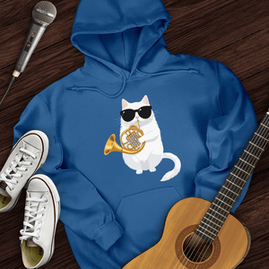 Cat Playing French Horn Hoodie