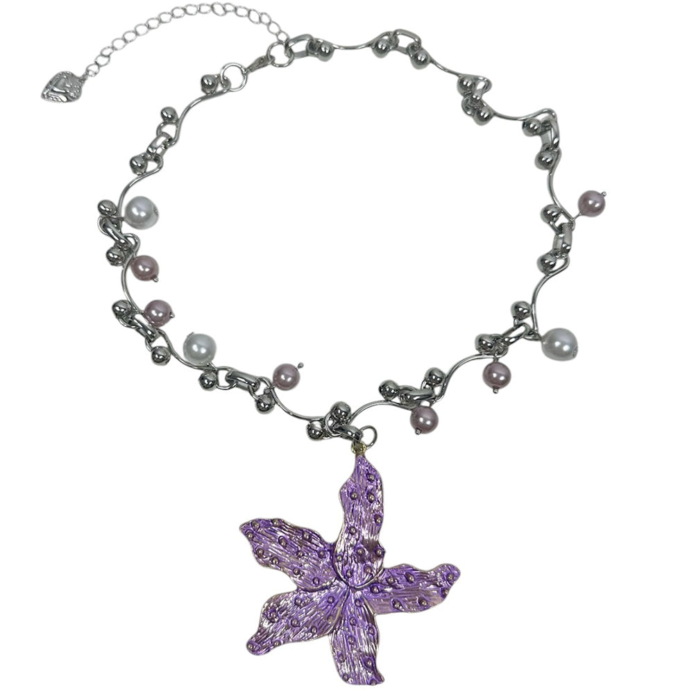 Purple Tropical Flower Choker