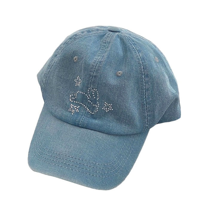 Rhinestone Bunny Y2K Denim Cap