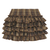 Ruffle Tiered Plaid Mini Skirt