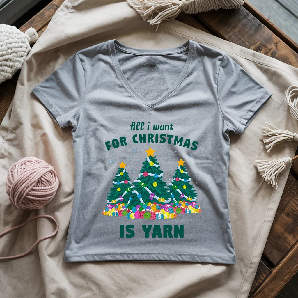 All I Want Is Yarn Lady V-neck