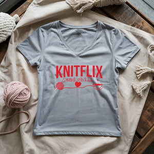 Knitflix And Chill Lady V-neck