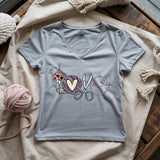 Love Crocheting Lady V-neck
