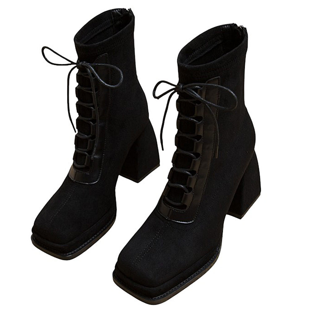 Outta Town Square Toe Lace Up Boots