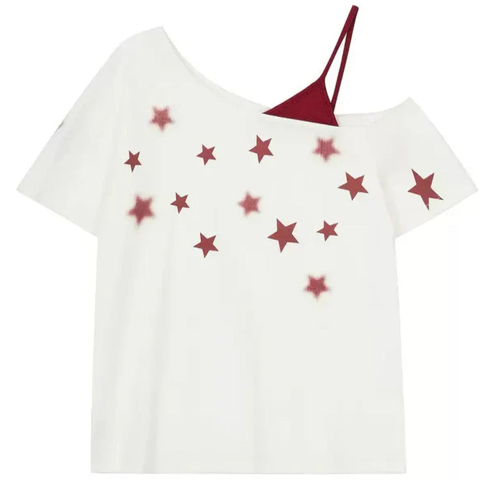 Star Girl Off Shoulder Graphic Tee