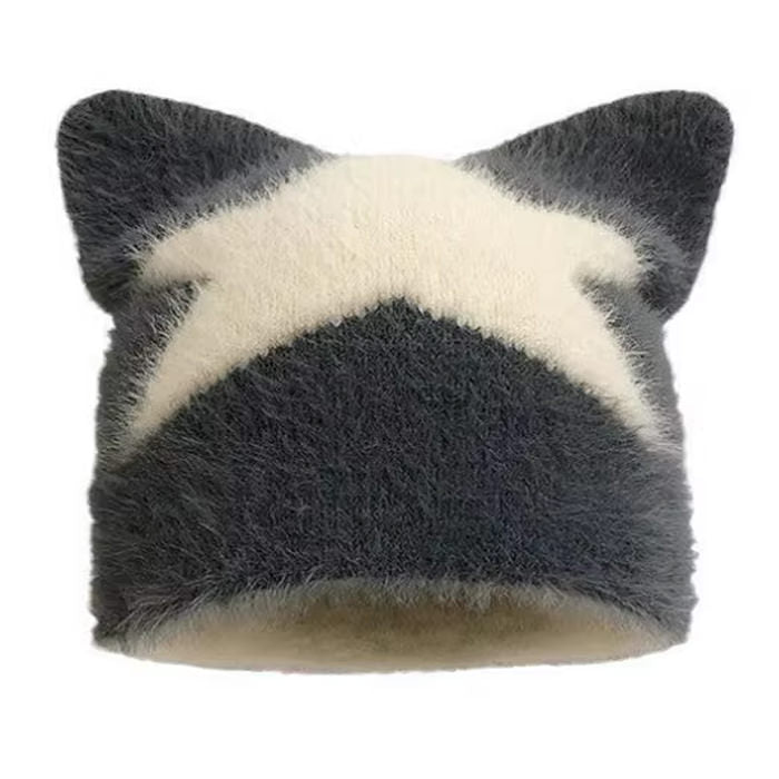 Star Print Cat Ear Hat