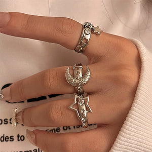 Stars & Moon Aesthetic Ring Set