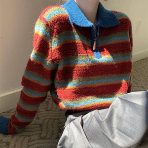 Primary Colors Cropped Knit Sweater