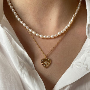 Vintage Heart Coin Necklace