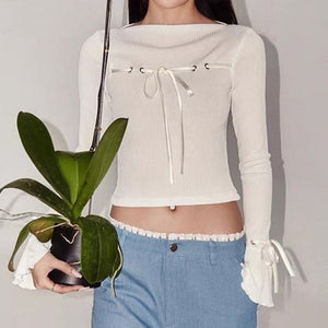 Front-Lace Coquette Top