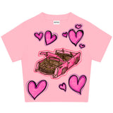 Y2K Car Print Crop Top