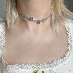 Y2K Layered Choker Necklace