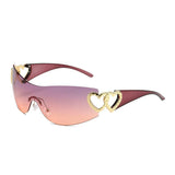 Y2K Rhinestone Heart Sunglasses