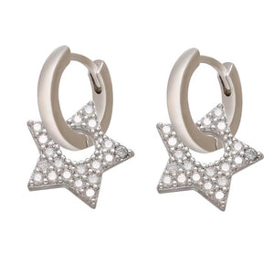 Y2K Star Drop Hoops Earrings