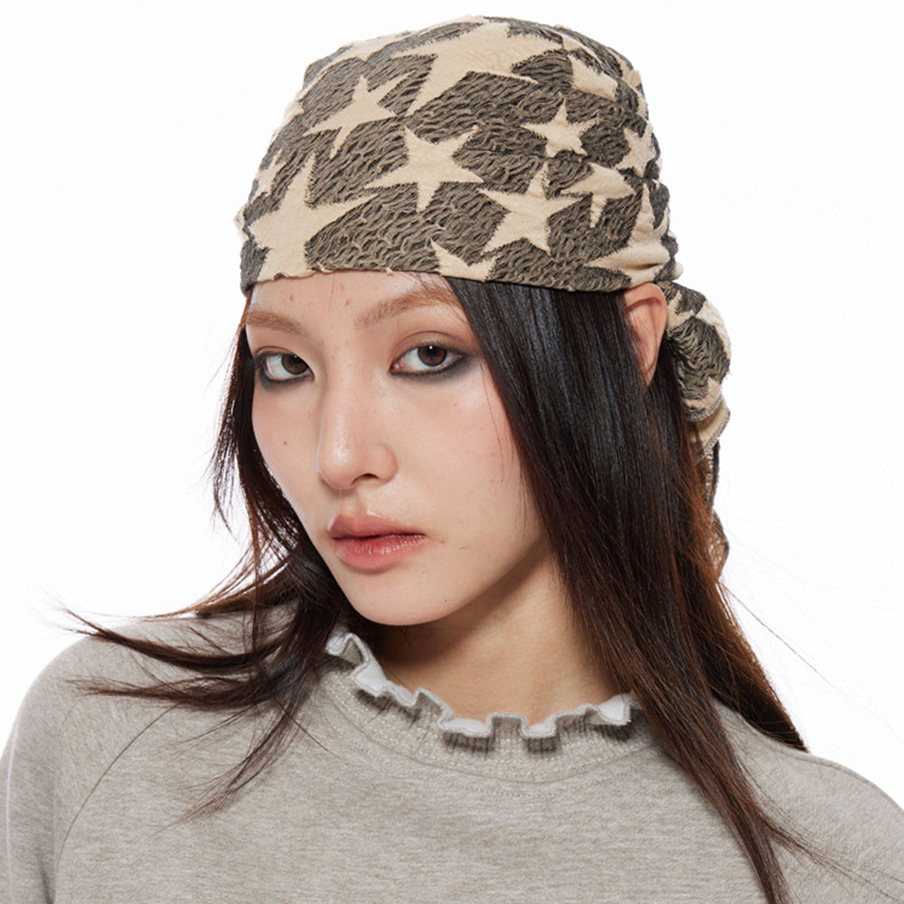 Y2K Star Print Bandana Headscarf